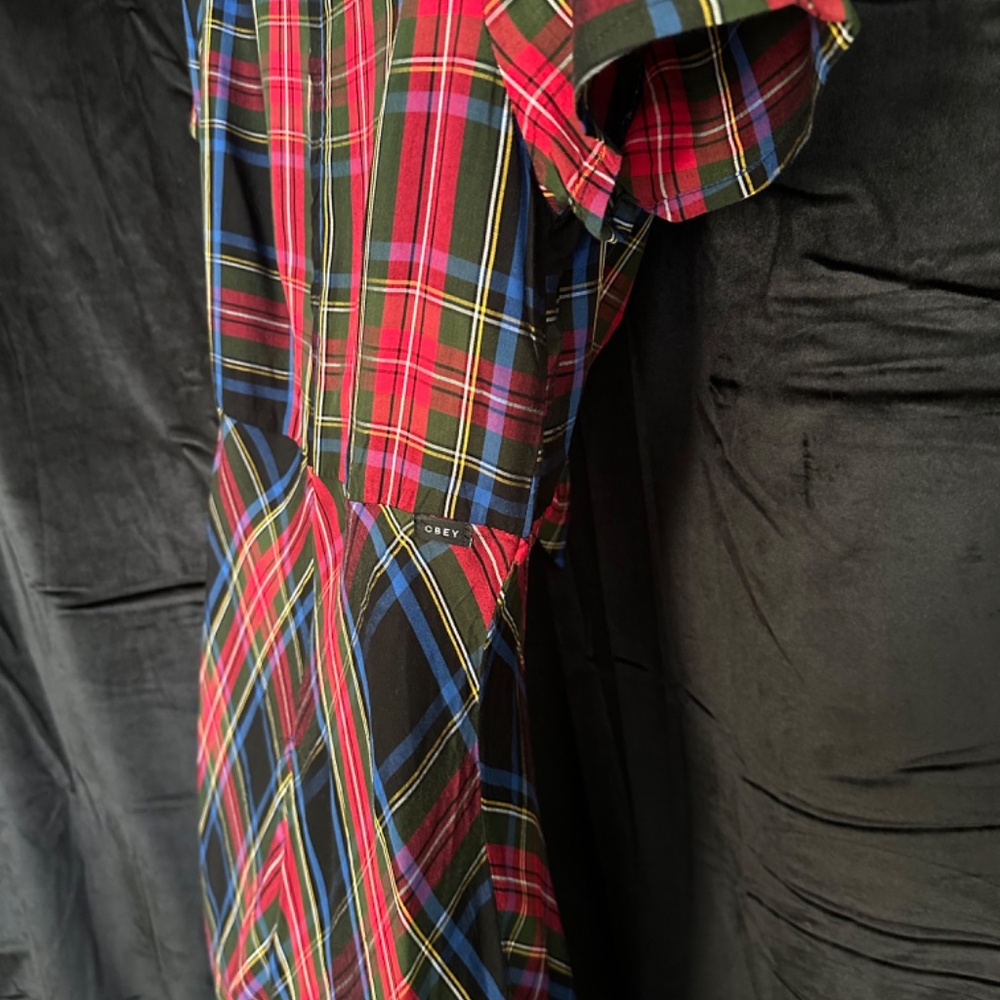 NWT Obey, world wide, tartan plaid midi dress, size XS - Picture 8 of 9